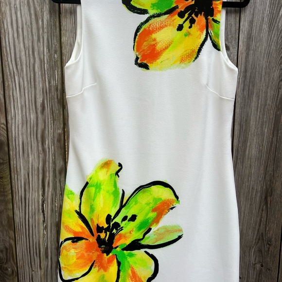 Lauren Ralph Lauren White Sleeveless Floral Women’s Shift Dress Sz 8 - Picture 7 of 14